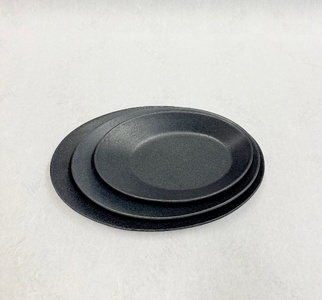 「鹿追焼」黒釉楕円皿3枚セット [ふるさと納税 人気 おすすめ ランキング 鹿追焼 焼き物 陶芸品 陶器 インテリア 食器 北海道 鹿追町 送料無料]