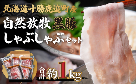 鹿追産 自然放牧黒豚しゃぶしゃぶセット SKN001 【 黒豚 豚肉 肉 ポーク しゃぶしゃぶ 】 SKN001