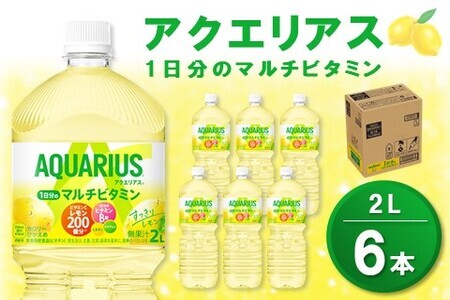 アクエリアス 1日分のマルチビタミン PET 2L (6本)【アクエリ スポーツ飲料 夏バテ予防 水分補給 ビタミン補給 ビタミンC ミネラル クエン酸 2L 2リットル ペットボトル ペット スポーツ イベント】K090069