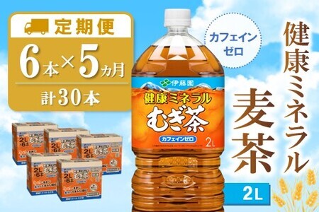 【5か月定期便】健康ミネラル麦茶 2L×6本(合計5ケース)【伊藤園 麦茶 むぎ茶 ミネラル ノンカフェイン カフェインゼロ】K071425