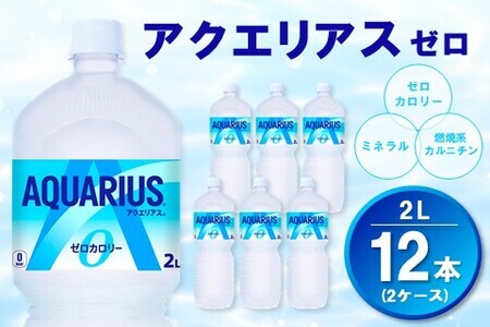 アクエリアス ゼロ PET 2L (2ケース) 計12本【コカコーラ アクエリ スポーツ飲料 夏バテ予防 水分補給 ダイエット 2リットル ペットボトル ペット スポーツ イベント】K090094