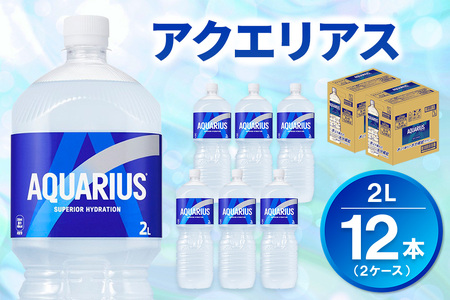アクエリアス PET 2L (2ケース) 計12本[コカコーラ アクエリ スポーツ飲料 夏バテ予防 水分補給 2リットル ペットボトル ペット スポーツ イベント エコ つぶせる]K090155