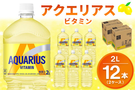 アクエリアス ビタミン PET 2L (2ケース) 計12本[コカコーラ アクエリ スポーツ飲料 夏バテ予防 水分補給 ビタミン補給 ビタミンC ミネラル クエン酸 2リットル ペットボトル ペット スポーツ イベント]K090148