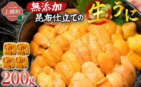 無添加 昆布仕立ての生うに 50g×4P 