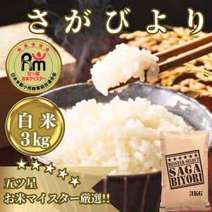 CIB55_さがびより白米3kg [五つ星お米マイスター厳選!]