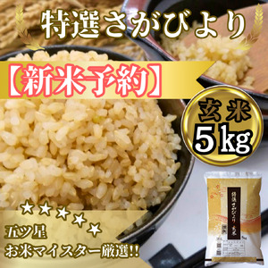 CIC36_『新米予約』令和7年産 特選さがびより[玄米]5kg ※新米収穫後11月以降発送