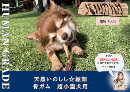 FB077_ 超小型犬向け☆天然いのししのスモーク骨ガム100g