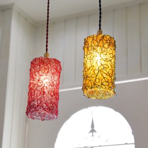 BR035_ricorDI　pendant lamp TORRE ピンク×レッド　照明　ペンダントライト　アンティーク