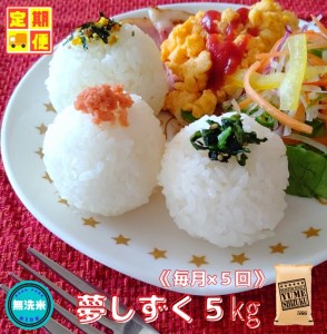 CIC96_『新米予約初回2025年10月発送』[5回定期便]無洗米『夢しずく』5kg [五つ星お米マイスター厳選!]
