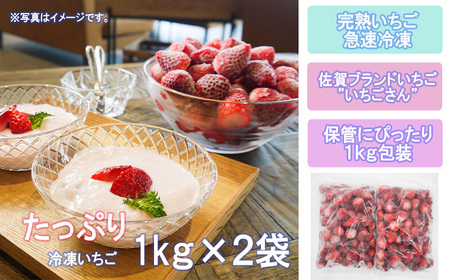 AI045_佐賀県産冷凍いちご１ｋｇ×２セット 佐賀県産ブランドイチゴ いちごさん使用