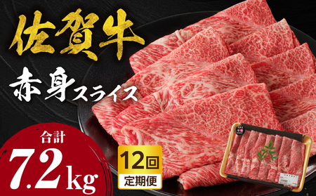 【12回定期便】佐賀牛赤身スライス 600g ／ 牛肉 定期便【Z121_12】