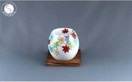 有田焼 茶香炉[紅葉尽し文][赤絵白磁硯処 雪月花]手描き 伝統工芸 香炉 赤絵 インテリア 80000円 8万円 A80-53