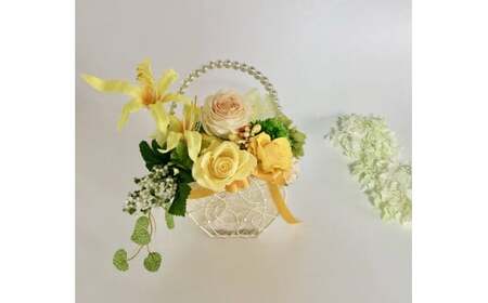 母の日の贈り物 プリザーブドフラワー シャイン・イエロー[フラワースポットベルローズ]母の日 贈り物 ギフト インテリア 飾り お花 花 アレンジメント 薔薇 バラ 黄色 イエロー ビタミンカラー 上品 華やか A27-24