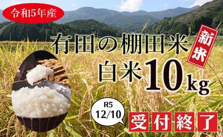 K12-3 《減農薬米》令和5年産 新米予約開始 有田の棚田米【白米10kg】梅崎農園