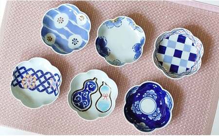 有田焼 彩り花型小皿揃え(6客組)白峰堂