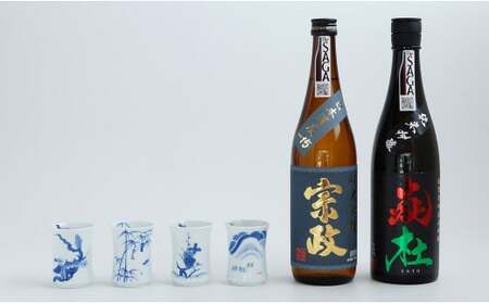 宗政酒造 宗政純米吟醸酒-15・純米吟醸酒 炎杜 四季杯セット S65-1