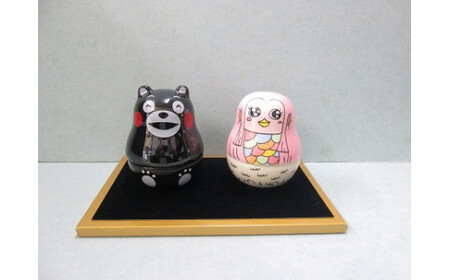 アリコ起き上がりこぼしアマビエピンク・くまモンセット 有田焼 陶楽