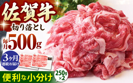 [全3回定期便]佐賀牛 A5 切り落とし 500g(250g×2パック) 