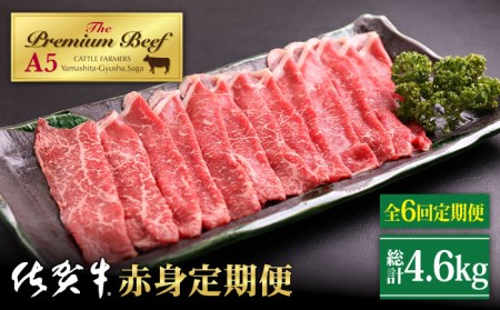 [全6回定期便]佐賀牛 A5 赤身 定期[山下牛舎] [HAD100]黒毛和牛 牛肉 肉 ステーキ スライス すき焼き しゃぶしゃぶ 焼肉 赤身肉 定期便 定期