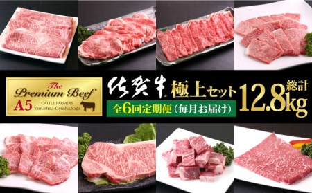 [全6回定期便] 佐賀牛 A5 極上定期[山下牛舎][HAD113]黒毛和牛 牛肉 肉 ステーキ スライス ヒレ フィレ 赤身 ロース カルビ 定期 定期便