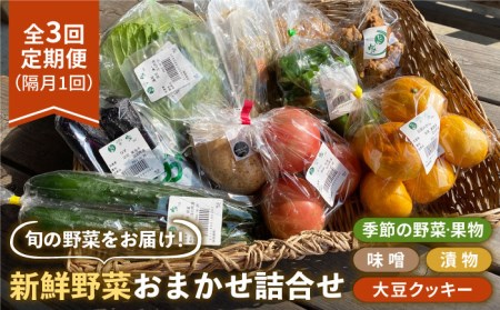 [隔月発送][全3回定期便]新鮮野菜・加工品 おまかせ詰め合わせ[だいちの家][HAG016]野菜 フルーツ 漬物