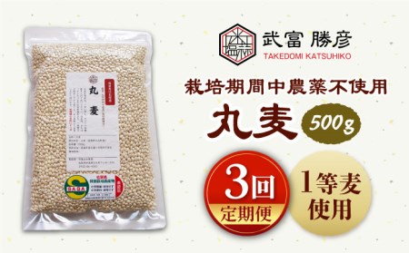 [全3回定期便]丸麦500g(1等麦使用)[葦農][HAJ040]特別栽培農産物 麦