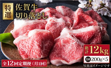 [全12回定期便]佐賀牛 切り落とし 1kg (200g×5パック) HAA082 切り落とし 国産 和牛 牛肉
