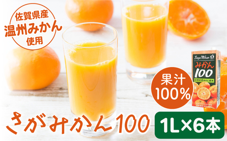 [佐賀県産温州みかん使用]さがみかん100 1L×6本[JAさが 杵島支所]果汁100% 濃縮還元
