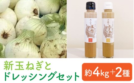 [先行予約]新玉ねぎ 約4kg と ドレッシング 2本セット / 玉ねぎ 