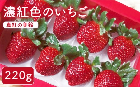 【先行予約】【農家直送】濃紅色のいちご「真紅の美鈴」220g×1パック（6～15粒）【岸川農園】 [IAP006]