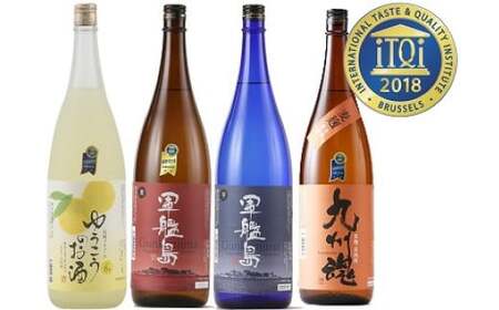 2018年受賞 焼酎 飲み比べ セット 各1.8L 計4本 / 麦焼酎 芋焼酎 アルコール お酒 霧氷酒造