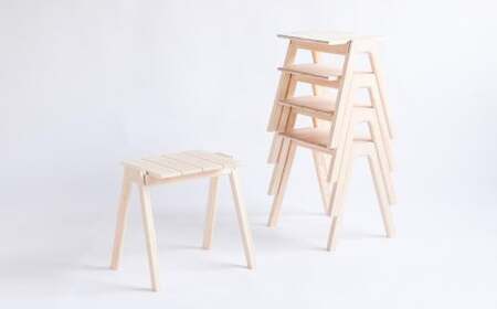 [素地仕上げ]MINAZUKI STOOL (スタッキングスツール) ヒノキ (2脚) / 家具 インテリア スツール ナイトテーブル シンプル ナチュラル ヒノキ 長崎県 長崎市