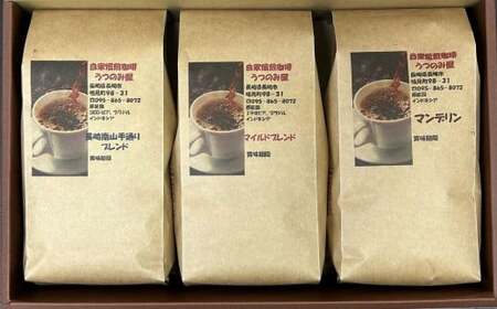 [全3回定期便][粉] 自家焙煎珈琲 600g (200g×3袋) / コーヒー 珈琲 自家焙煎珈琲うつのみ屋 長崎県 長崎市