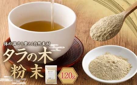 タラの木粉末 120g 1袋 タラの木 タラノキ 粉末 サポニン ポリフェノール フラボノイド 自然素材 国産