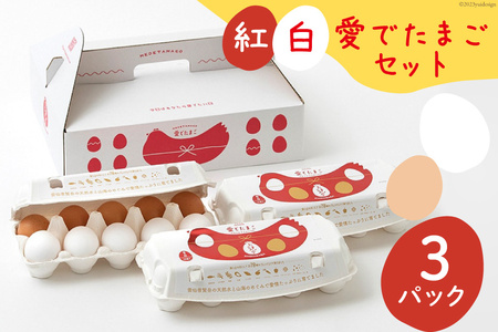 AH059 紅白愛でたまごセット【 たまご 卵 長崎県 島原市 養鶏場 直送 縁起 】レビューキャンペーン