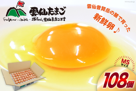 たっぷり! 雲仙たまごMSサイズ 108個(100個+割れ補償8個入り) [長崎県 島原市]