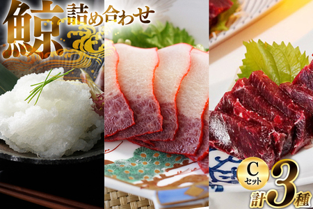 AJ151 美味しい 鯨 3種詰め合わせCセット 計370g( 背肉 ベーコンスライス オバ ) [ くじら クジラ 鯨肉 湯引き 簡単調理 おつまみ 肴 珍味 日野商店 長崎県 島原市 ]