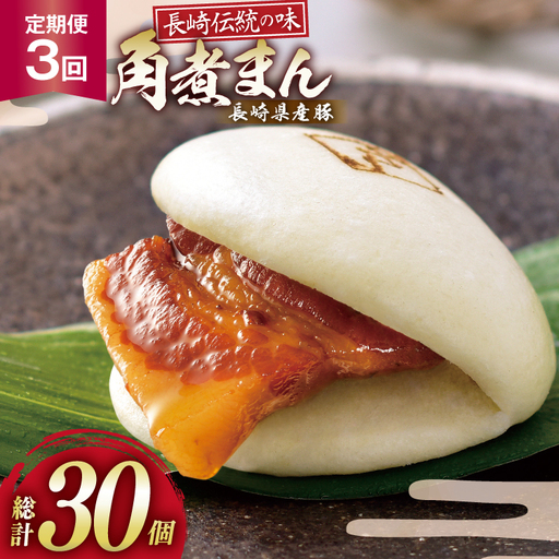 AJ223 角煮家こじま 【3回定期便】 長崎県産豚 角煮まん 10個入り 