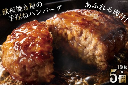 AG020島原鉄板焼き屋の一品 うまからじゃ手捏ねハンバーグ150g×5個