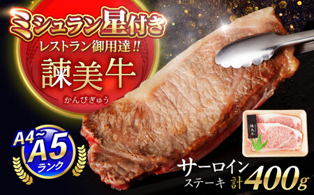 [特Aのブランド米で育てた]諫美牛 サーロインステーキ 400g(200g×2) / 牛肉 ぎゅうにく 和牛 肉 焼肉 国産 さーろいんすてーき サーロイン さーろいん ステーキ すてーき / 諫早市 / 株式会社土井農場[AHAD100]