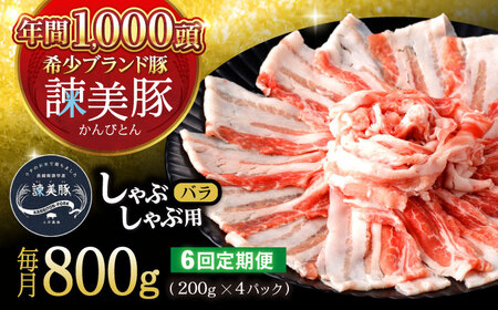 [6回定期便]諫美豚 バラ肉 しゃぶしゃぶ用 計4.8kg / 小分け 豚肉 ぶたにく バラ ばら 豚バラ しゃぶしゃぶ / 諫早市 / 株式会社土井農場[AHAD104]