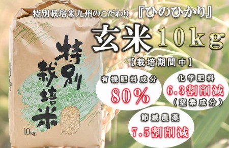 【令和4年産】特別栽培米・九州のこだわり米ひのひかり 玄米10kg