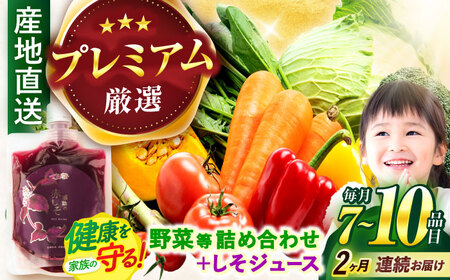 【全2回定期便】【プレミアム】野菜・果物・きのこ詰め合わせ 7～10品目 / 野菜 やさい 果物 くだもの フルーツ ふるーつ きのこ 旬 新鮮 セット / 諫早市 / 松尾農園 [AHAY017]