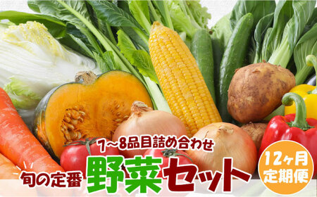 【定期便12回コース】旬の定番野菜セット 使いやすい野菜を厳選 7〜8品目 詰め合わせ / 季節 旬 春野菜 夏野菜 秋野菜 / 大村市 / 古瀬青果[ACBD003]