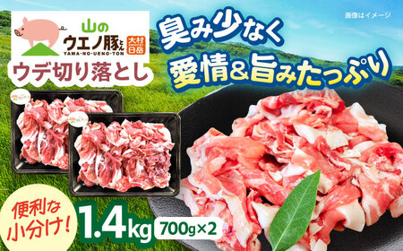 「山のウエノ豚」 ウデ 切り落とし 1.4kg(700g×2パック) 大村市/合同会社肉のマルシン[ACCF002]