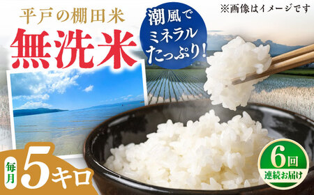 【全6回定期便】【着日指定 可能】【潮風で育った新鮮米】平戸の棚田米（無洗米）約5kg 平戸市 / ひらど新鮮市場[KAB238] 無洗米 無洗米 無洗米 無洗米 無洗米 無洗米 