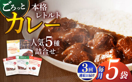 [全3回定期便][カレー好きの為のアソートセット]カレー工房NVfoodsのカレー5種詰め合わせセット
