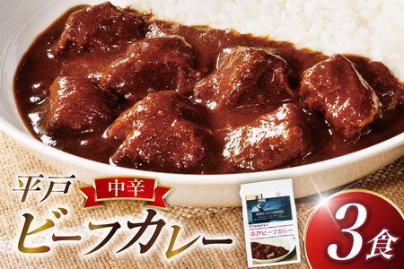 カレー セット 平戸 ビーフ カレー 3食 セット 中辛 [カレー工房NVfoods 長崎県 平戸市 hr42bgy400052]