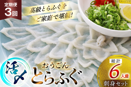 ふぐ 刺身 セット 活〆 おうごんとらふぐ 刺身セット 2人前 3回 定期便 [松永水産 長崎県 平戸市 hr42bgy400070]