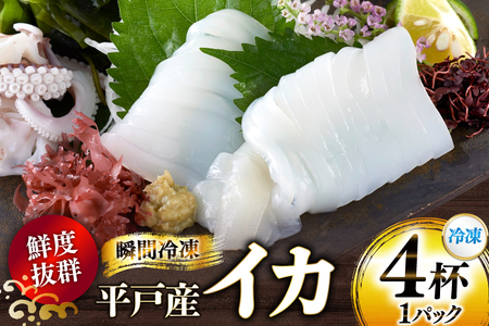海鮮 魚介 イカ 4杯 1パック(冷凍) [舘浦漁業 長崎県 平戸市 hr42bgy420424]